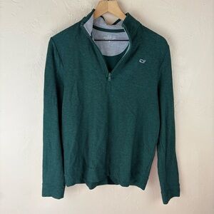 Vineyard Vines Forest Green Quarter Zip-Up Sweater Big Kids size 18 XXL